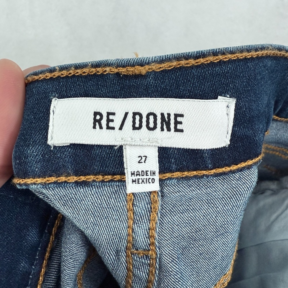 RE/DONE Jeans Womens 27 (28x28) Blue 70s Stove Pipe Straight Leg Whisker - Picture 2 of 13